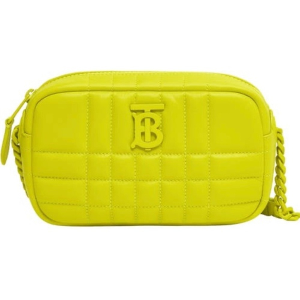 BURBERRY NWT BNIB Mini Lola Quilted Leather Camera Bag Vivid Lime